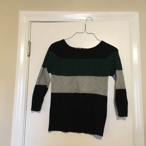 Fennesy Wright Manson sweater. Green/gray/black.